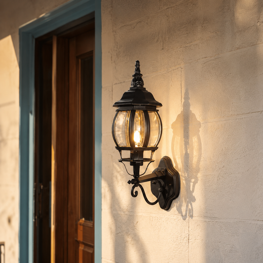 Industrial Black Wall Light - Medium