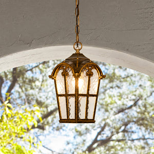 Industrial Outdoor Hanging Light - Gold