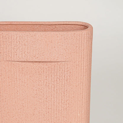 industrial pink ceramic vase large closeup