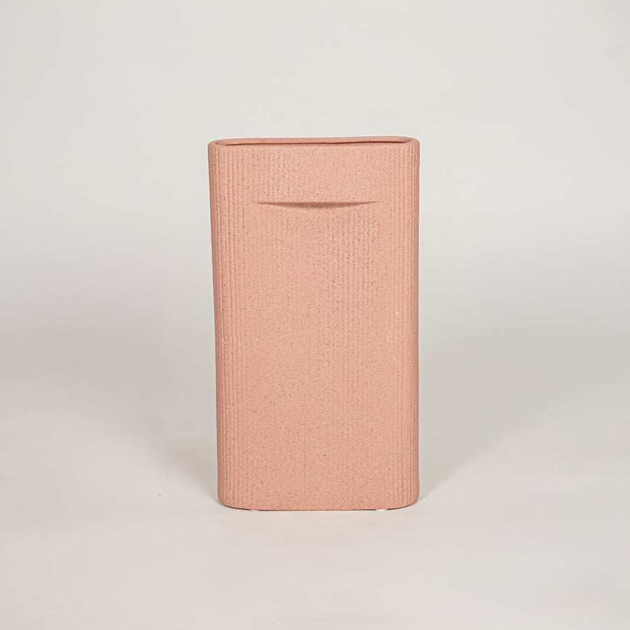 industrial pink ceramic vase large white background