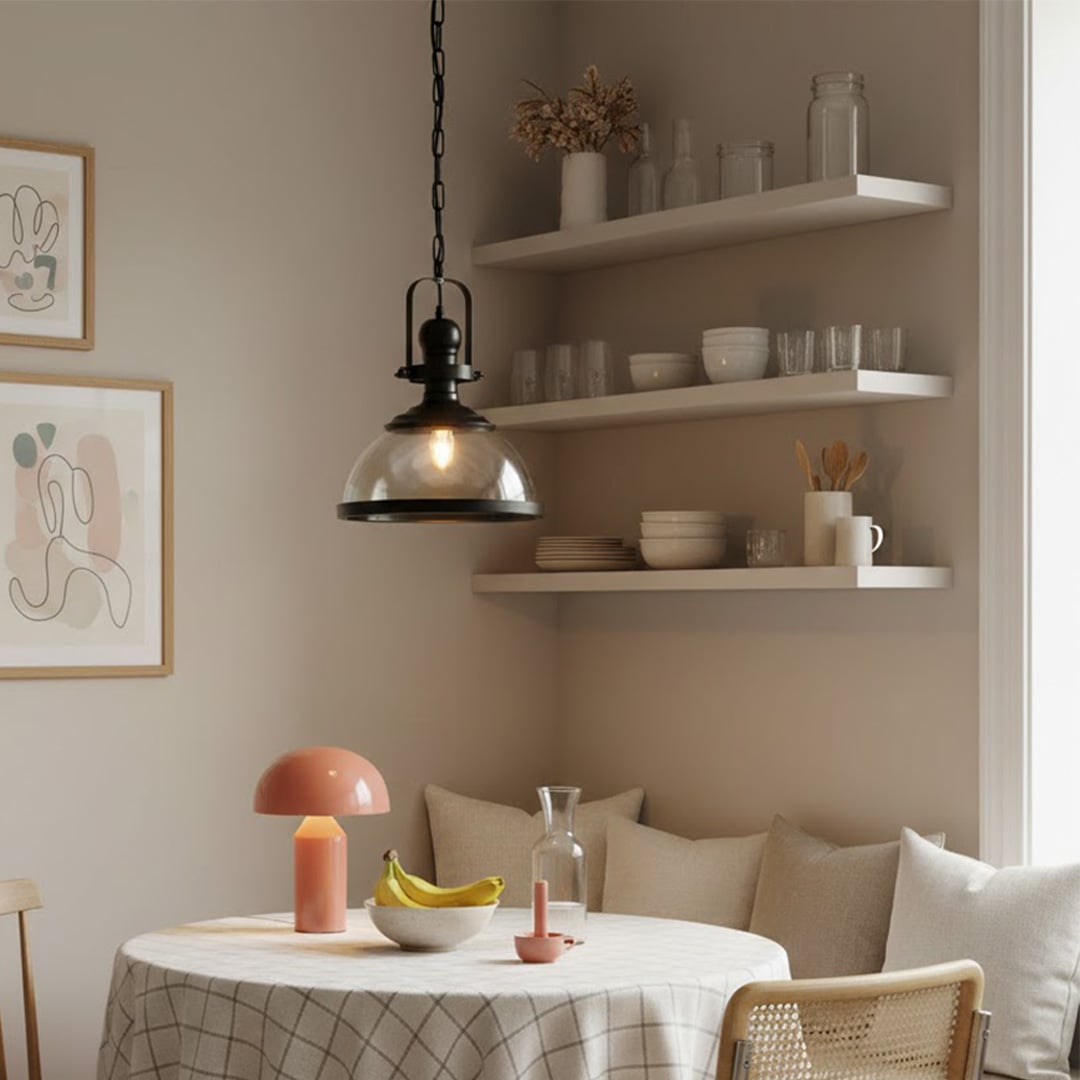industrial retro pendant light glass shade main lifestyle