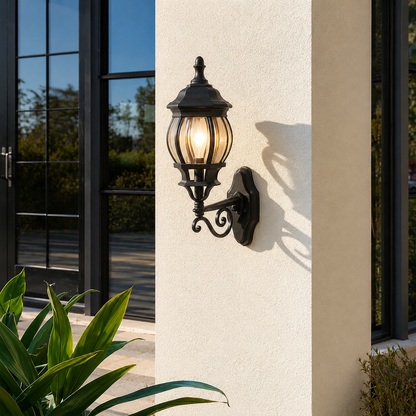 Industrial Up Wall Light Black - Small