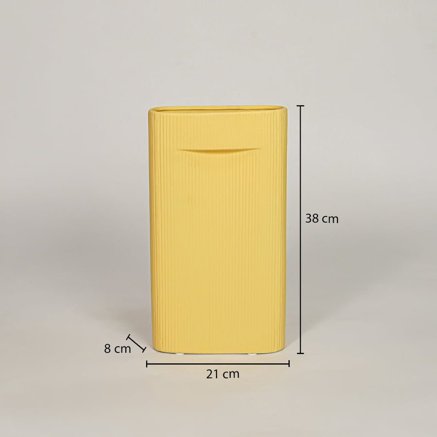 industrial yellow ceramic vase large dimensions