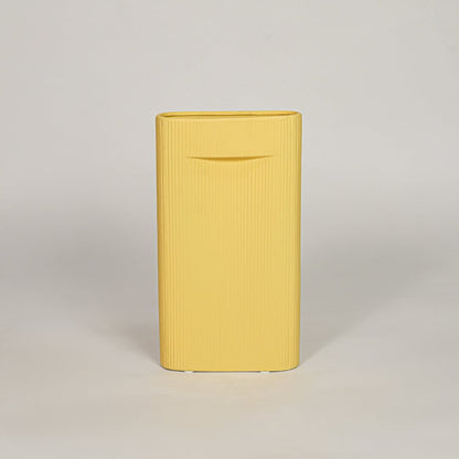 industrial yellow ceramic vase large white background