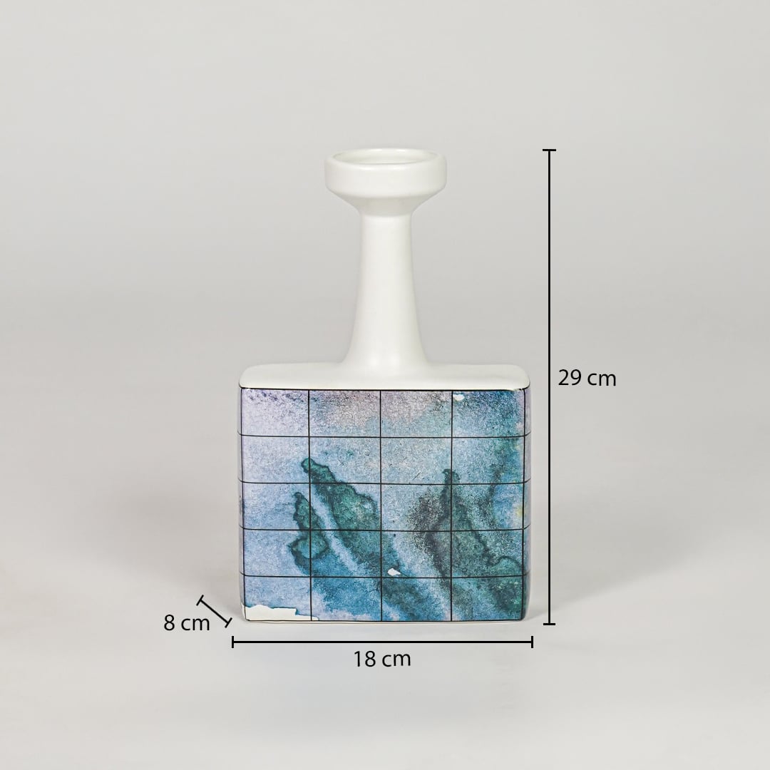 Inkwash Bottleneck Ceramic Vase - Small