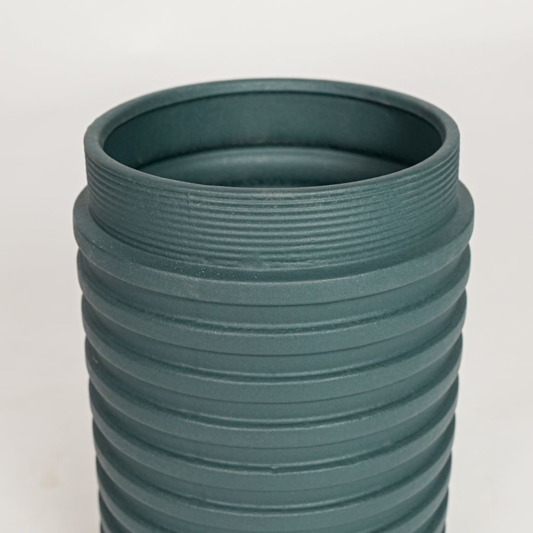 Inverted Edvin Ceramic Vase - Dark Green
