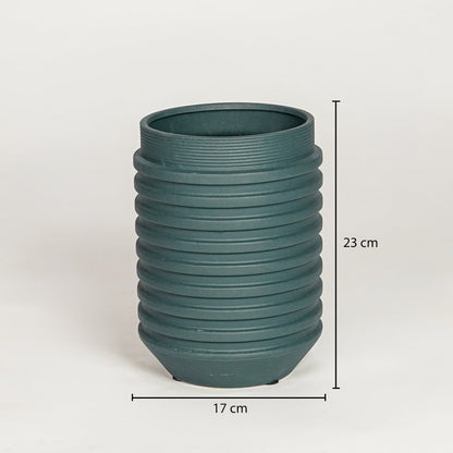 Inverted Edvin Ceramic Vase - Dark Green