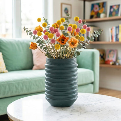 Inverted Edvin Ceramic Vase - Dark Green