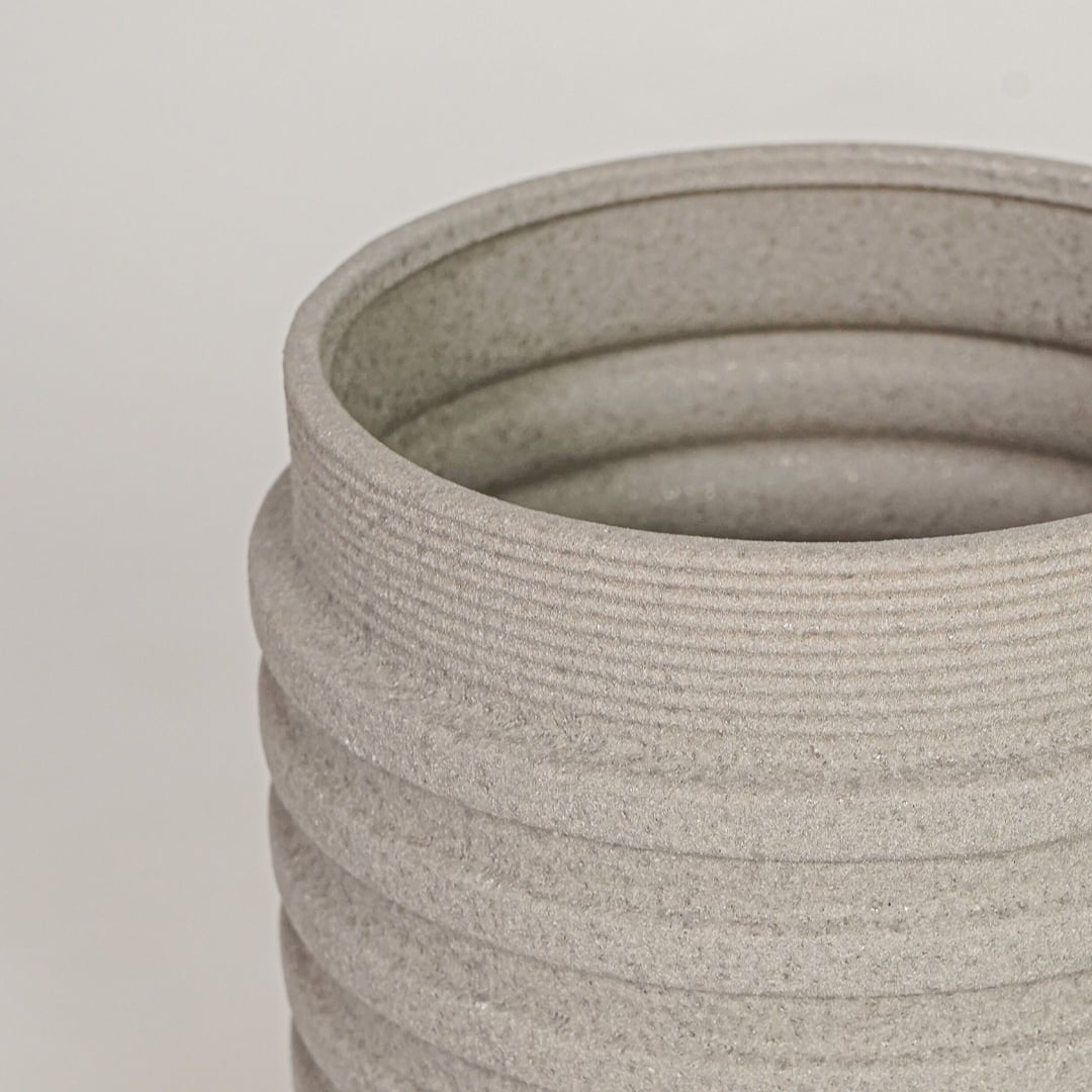 inverted edvin ceramic vase grey closeup