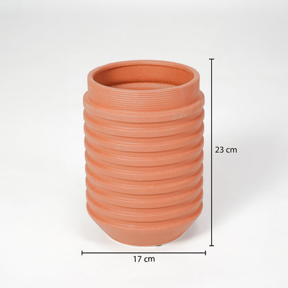 Inverted Edvin Ceramic Vase - Orange