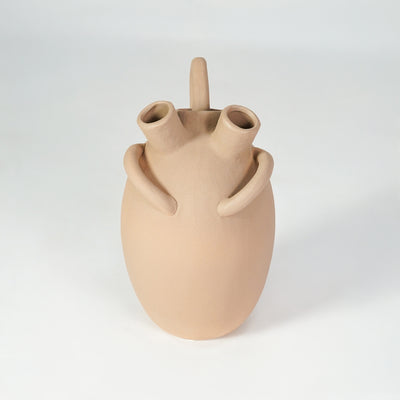 Jade Beige Harappan Ceramic Vase - Large