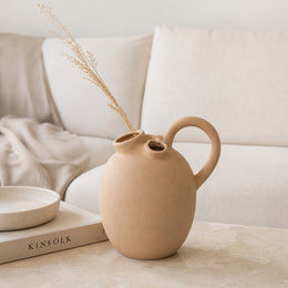 Jade Beige Harappan Ceramic Vase - Small