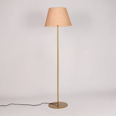 Klaviyo Linear Gold Floor Lamp with Barrel Shade - Beige