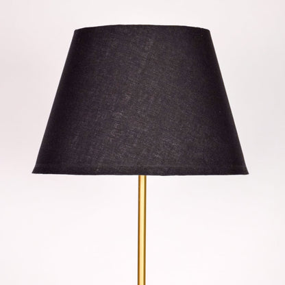 Closeup black fabric tapered shade with smooth texture for soft diffused lighting in modern interior spaces Decor.