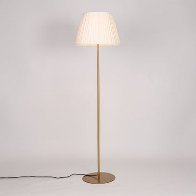 Klaviyo Linear Gold Floor Lamp with Pleated Empire Softback Lamp shade - White