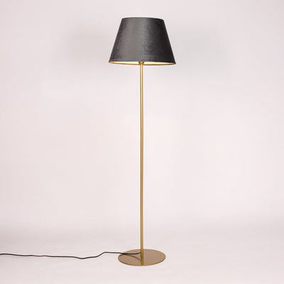 Klaviyo Linear Gold Floor Lamp with Suede Shade - Black