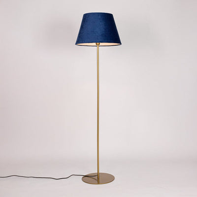 Klaviyo Linear Gold Floor Lamp with Suede Shade - Blue