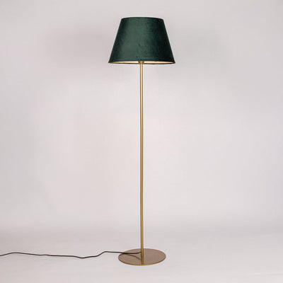 Klaviyo Linear Gold Floor Lamp with Suede Shade - Green