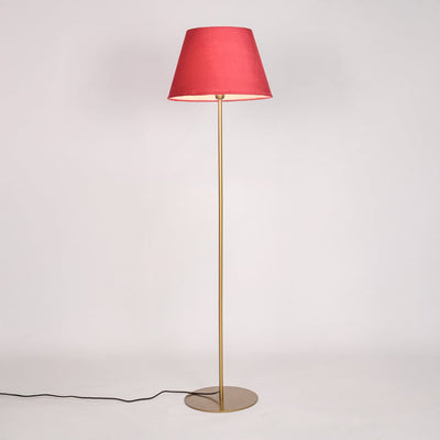 Klaviyo Linear Gold Floor Lamp with Suede Shade - Red