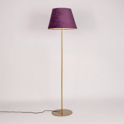Klaviyo Linear Gold Floor Lamp with Velvet Shade - Purple