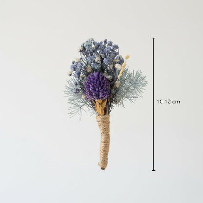 Dried flower bunch with blue and purple blooms showing height 10 to 12 cm perfect for tabletop vase styling and modern Decor accent.