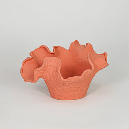 Modern orange decorative flower vase isolated clean background stylish ceramic vase for home decor accent.