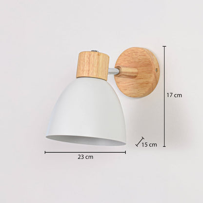Wall light dimension image showing 23 cm width 17 cm height and 15 cm depth ideal for bedside hallway or reading wall placement.