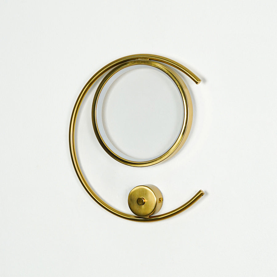Beautiful polished finish gold metal led ring wall light for modern hallway decor styling and luxury home lighting design