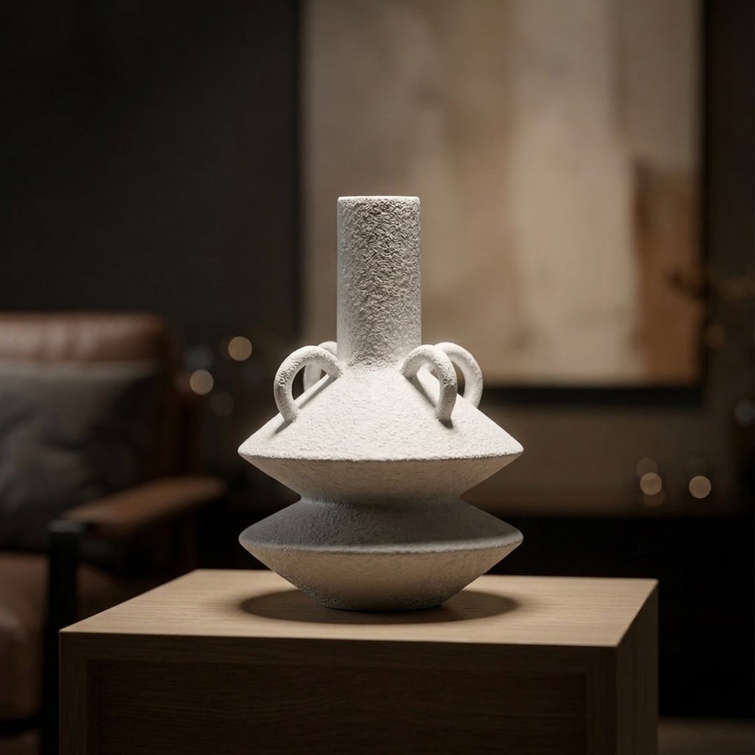 lauren bubble ceramic vase white main lifestyle