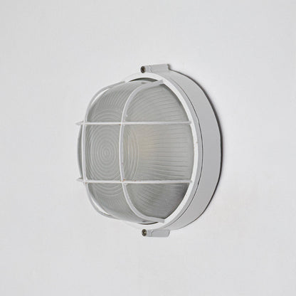 White industrial wall light for contemporary hallway placement and elegant indoor lighting decor styling accent.