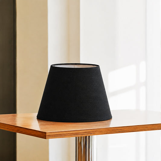 Linen Fabric Barrel Lamp shade - Black
