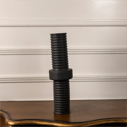Long Black Ceramic Vase