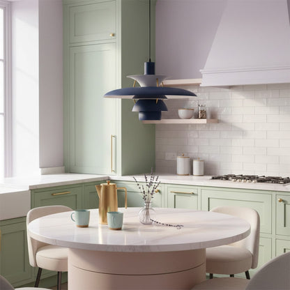 louis poulsen ph5 inspired pendant light blue main lifestyle