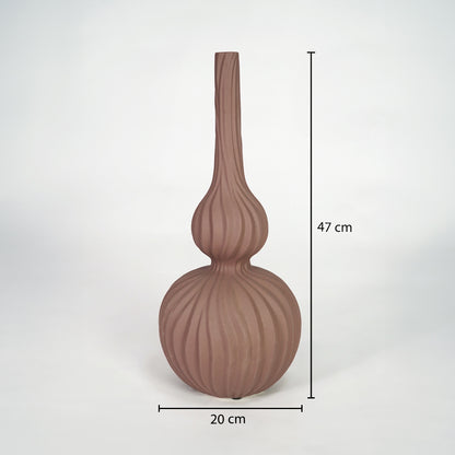 Elegant brown textured floor vase with 47cm height for modern living room decor inspiration styling.