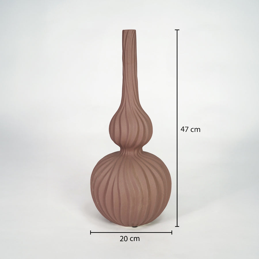 Elegant brown textured floor vase with 47cm height for modern living room decor inspiration styling.