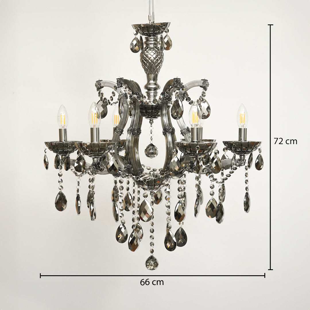 Marchese 6-Light Crystal Chandelier - Black