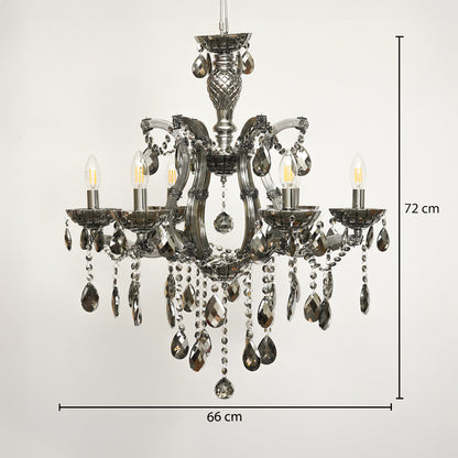 Marchese 6-Light Crystal Chandelier - Black