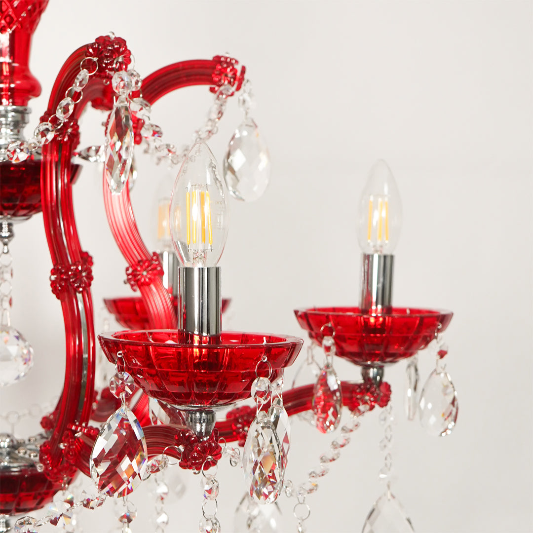 Marchese 6-Light Crystal Chandelier - Red