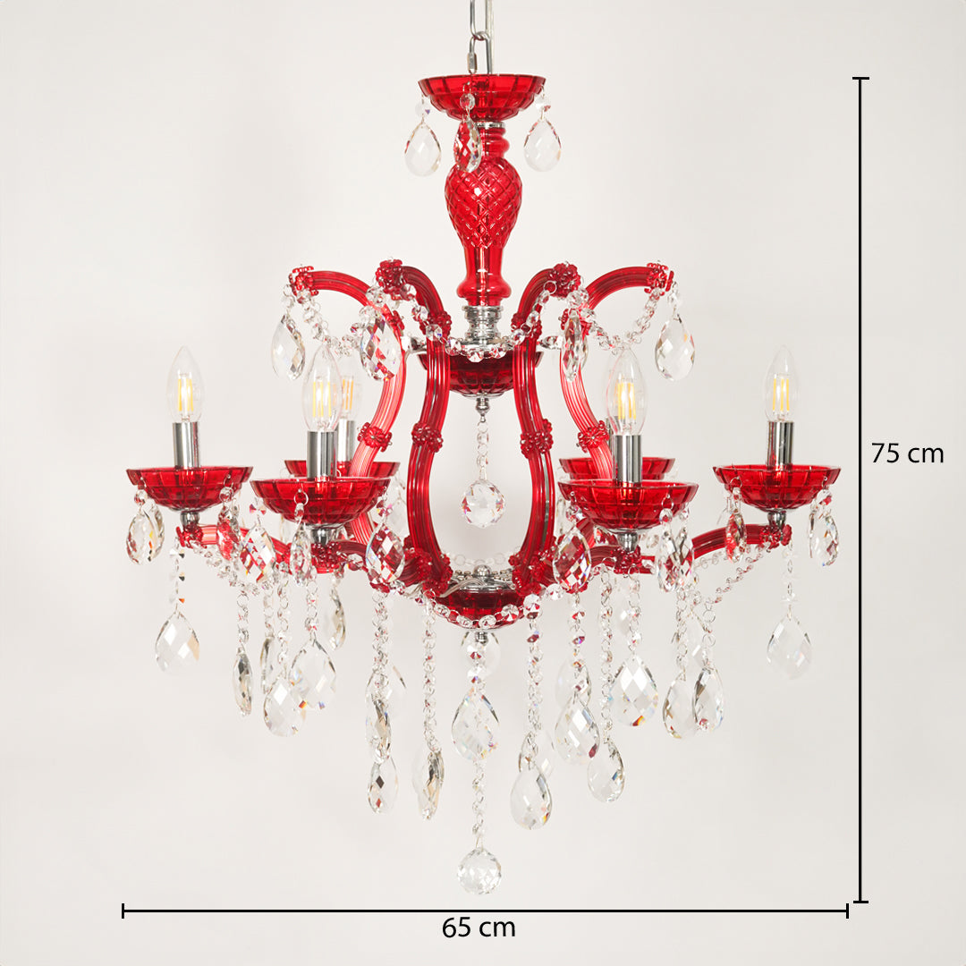 Marchese 6-Light Crystal Chandelier - Red