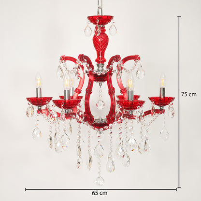Marchese 6-Light Crystal Chandelier - Red