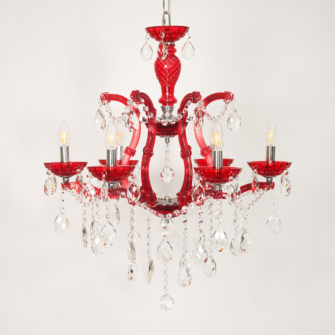 Marchese 6-Light Crystal Chandelier - Red