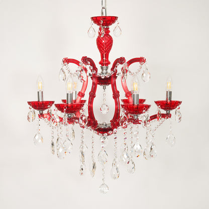 Marchese 6-Light Crystal Chandelier - Red