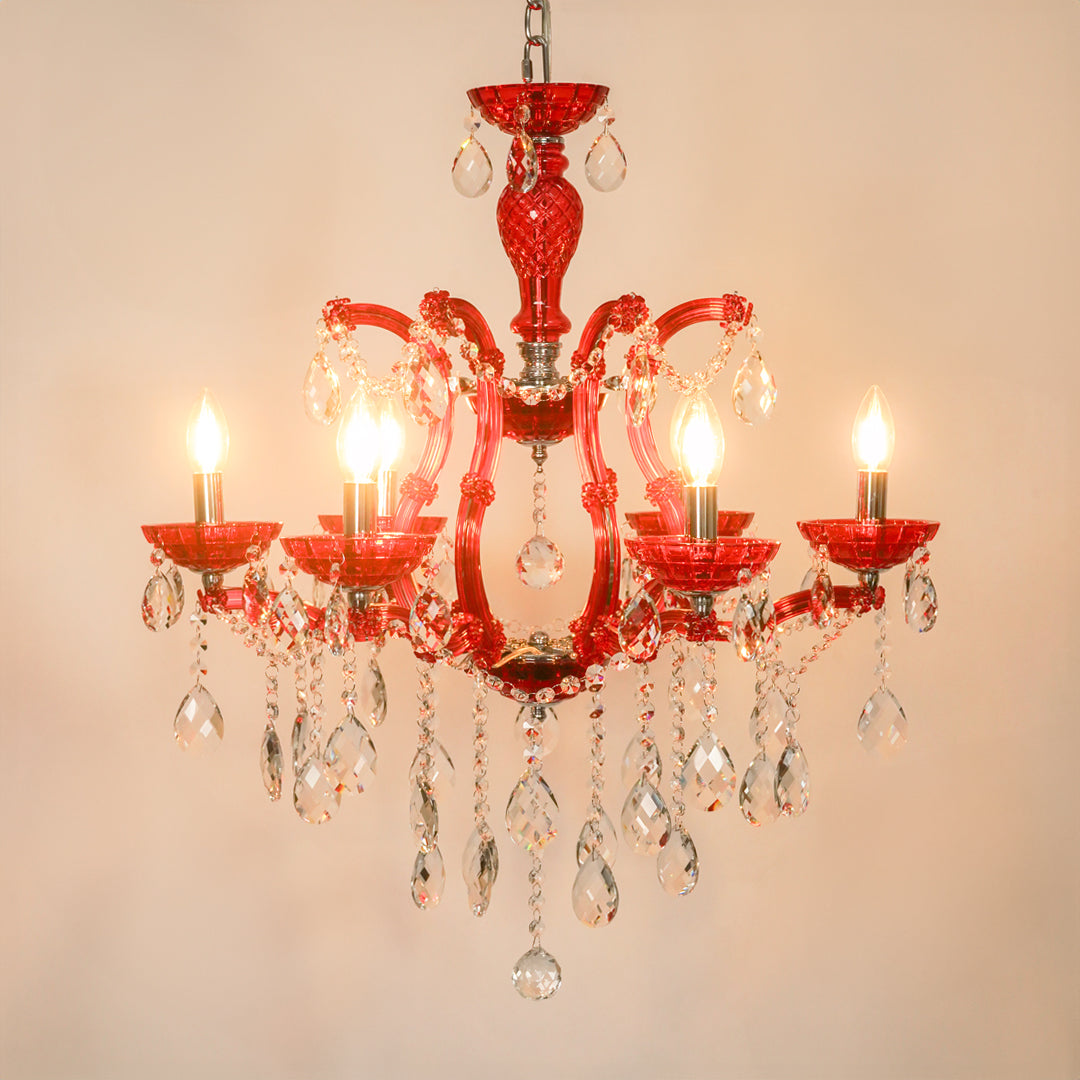 Marchese 6-Light Crystal Chandelier - Red