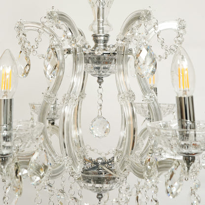 Marchese 6-Light Crystal Chandelier - Silver & Transparent