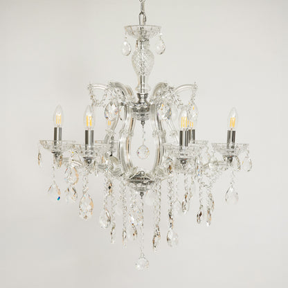 Marchese 6-Light Crystal Chandelier - Silver & Transparent