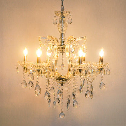 Marchese 6-Light Crystal Chandelier - Silver & Transparent