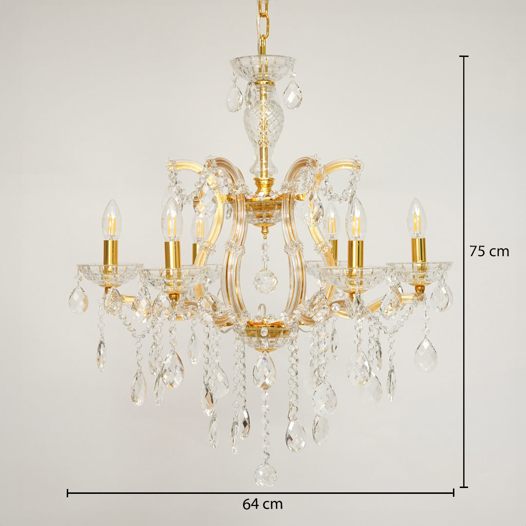 Marchese 6-Light Crystal Chandelier - Gold & Transparent
