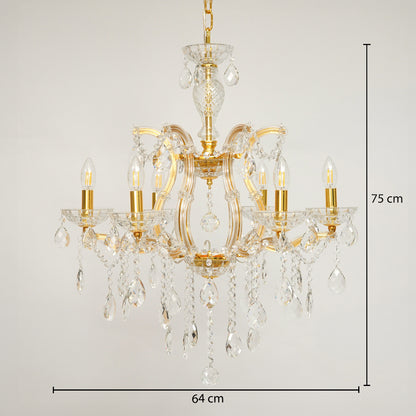 Marchese 6-Light Crystal Chandelier - Gold & Transparent