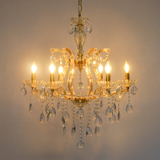Marchese 6-Light Crystal Chandelier - Gold & Transparent