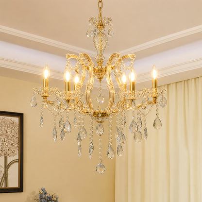 Marchese 6-Light Crystal Chandelier - Gold & Transparent